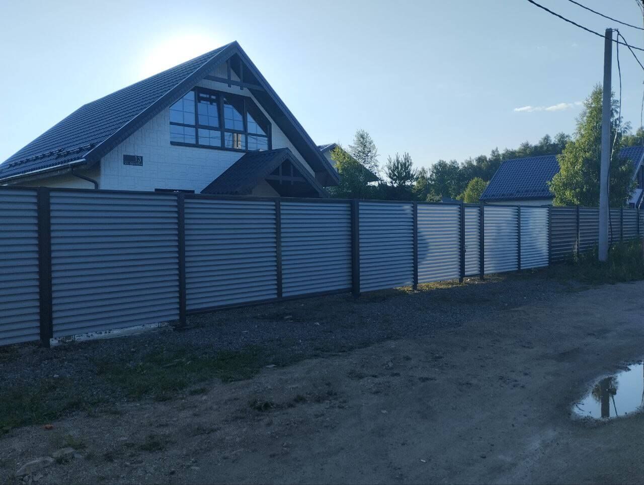 Забор из ламелей еврожалюзи 20м RAL7004 Серый фото 3 в Санкт-Петербурге