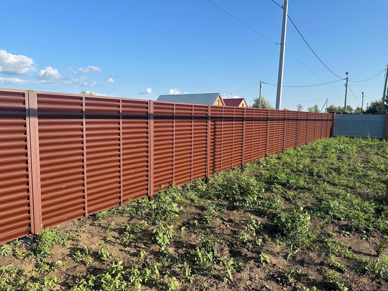 Забор из ламелей Еврожалюзи 53м RAL8017/8017 Шоколад двусторонний МАТТЕ в Санкт-Петербурге