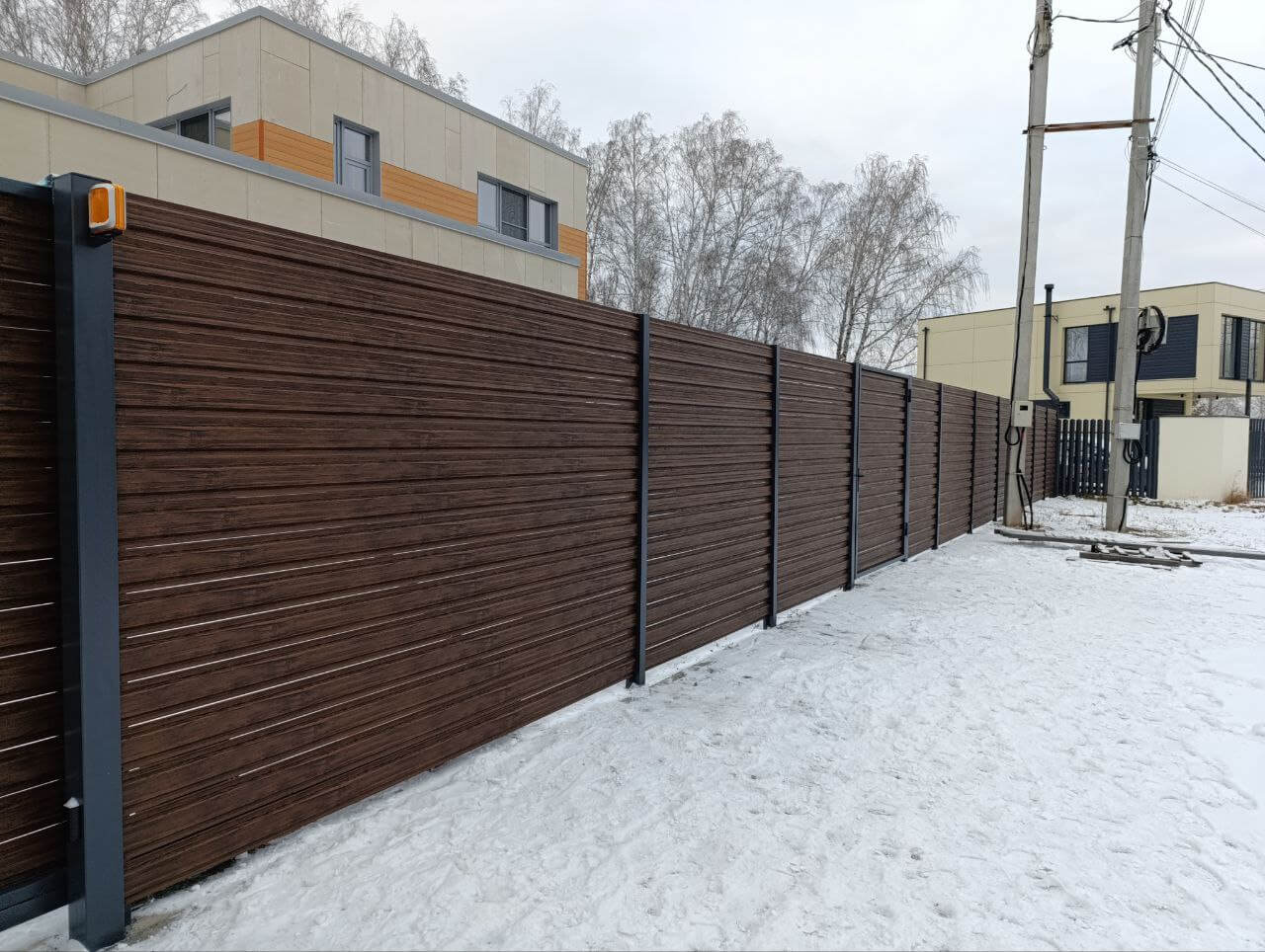 Забор-ранчо из евроштакетника 58м Темный Каштан 3D Принтек фото 4 в Санкт-Петербурге