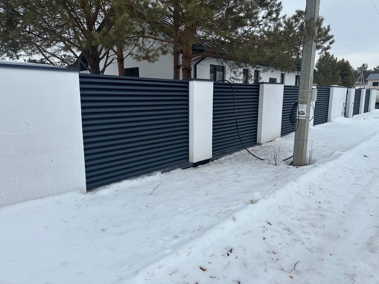 Забор-жалюзи 76м RAL7024/7024 Серый Графит двусторонний МАТТЕ фото 3 в Санкт-Петербурге