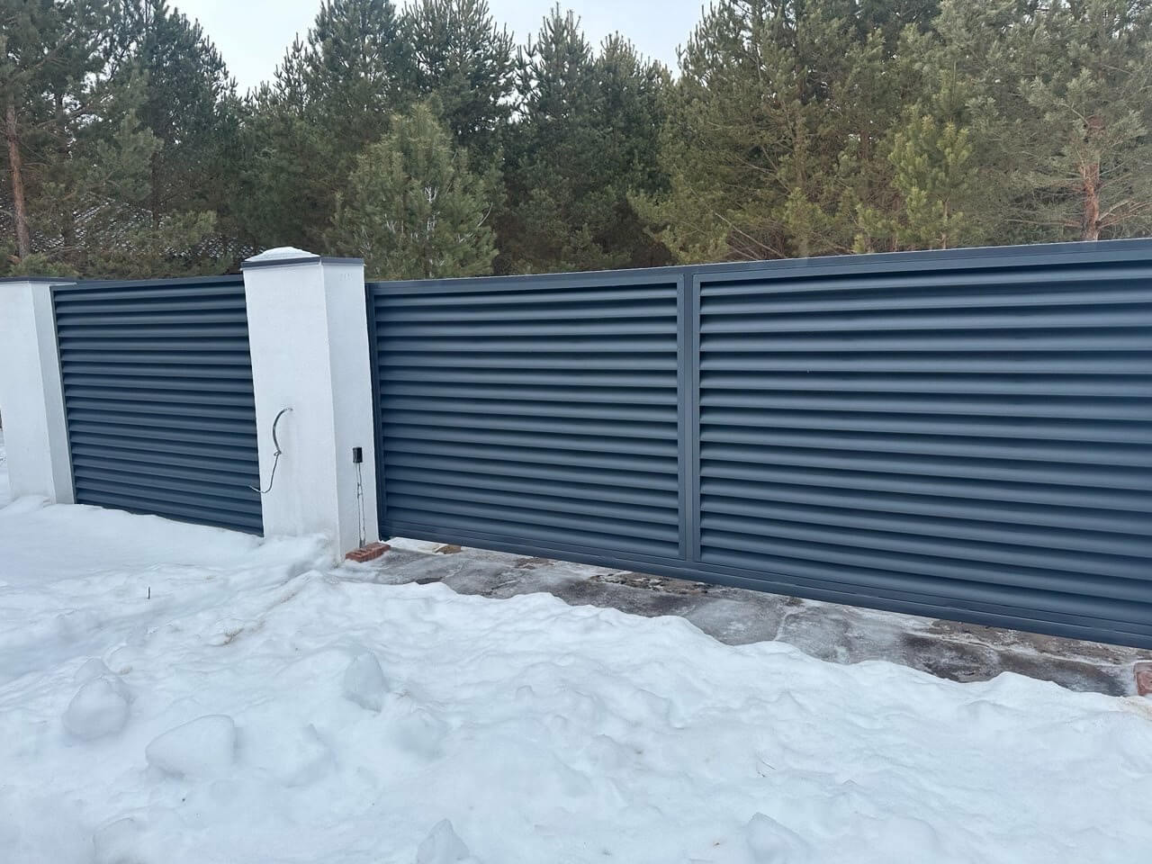 Забор-жалюзи 76м RAL7024/7024 Серый Графит двусторонний МАТТЕ в Санкт-Петербурге